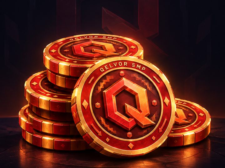 A small stack of Qelvor SMP coins